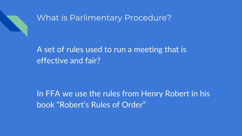 what is parlimentary procedure