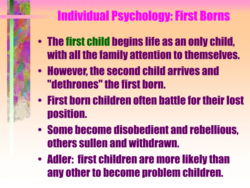 individual psychology first borns