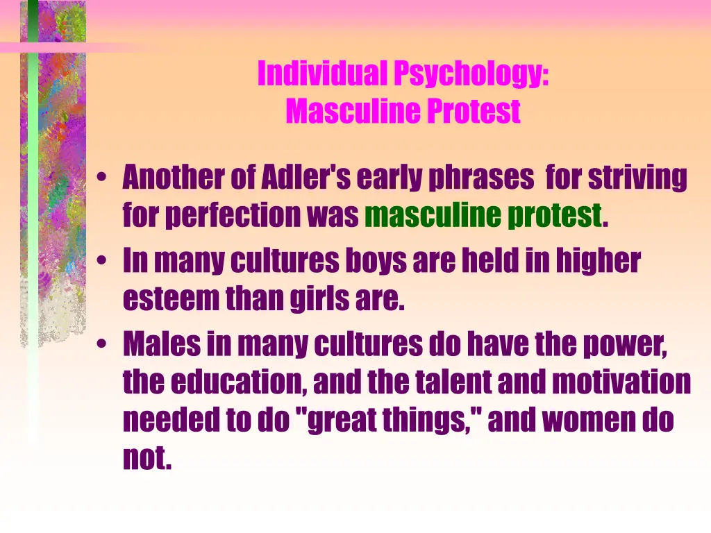 individual psychology masculine protest