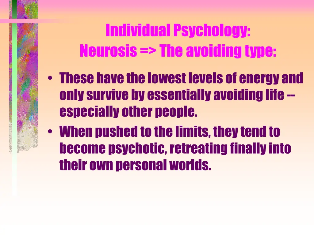 individual psychology neurosis theavoiding type