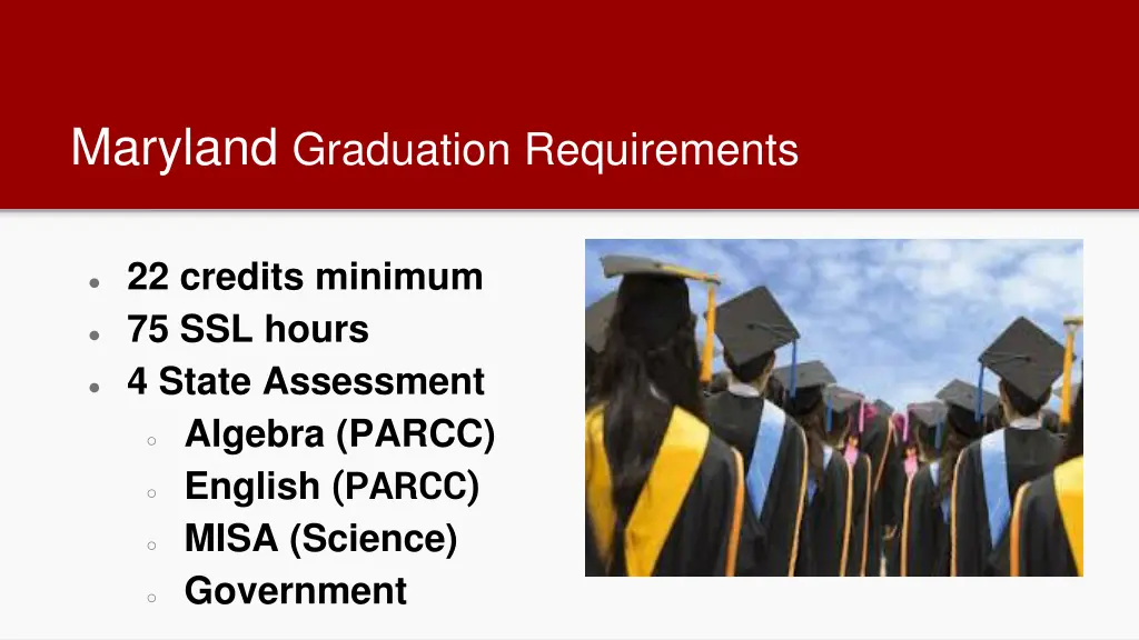 maryland graduation requirements