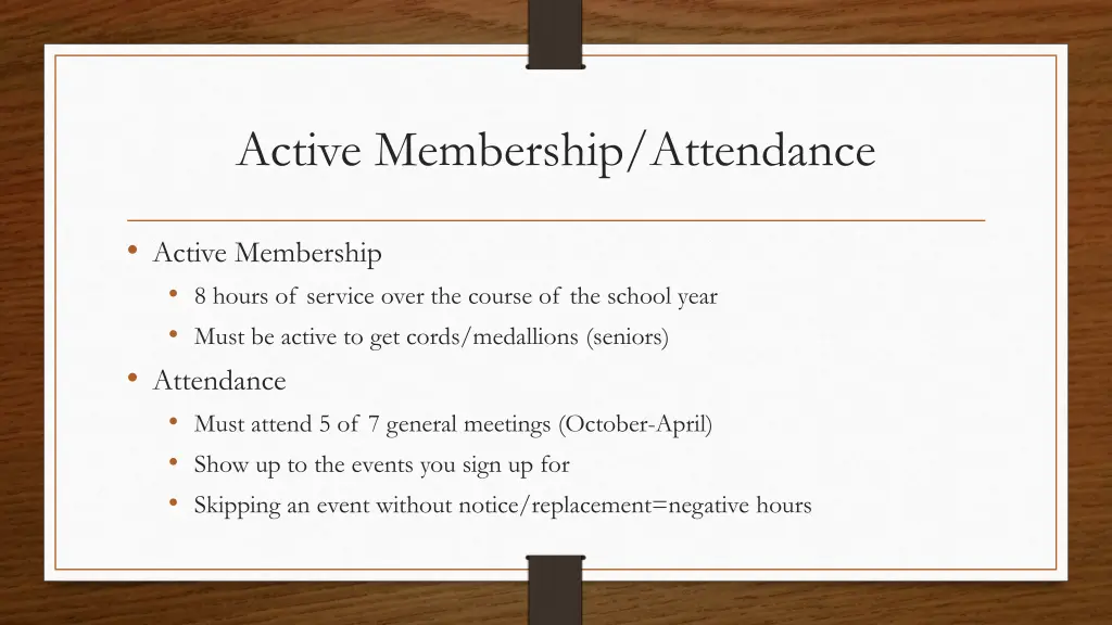 active membership attendance