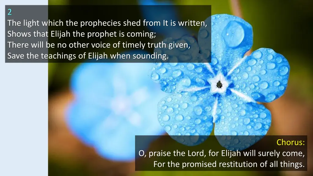 2 the light which the prophecies shed from