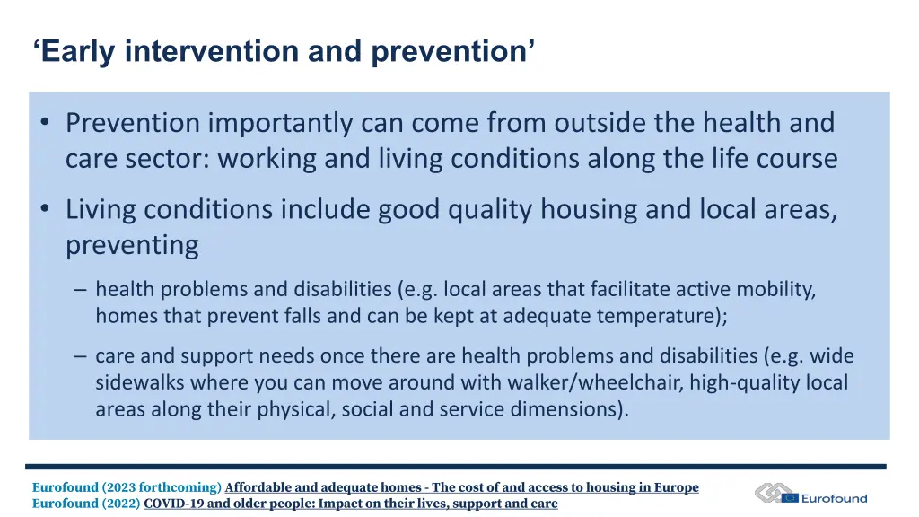 early intervention and prevention
