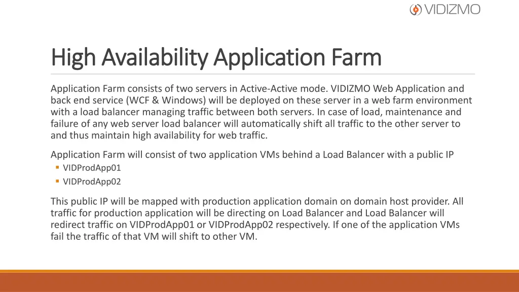 high availability application farm high