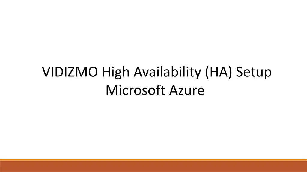 vidizmo high availability ha setup microsoft azure