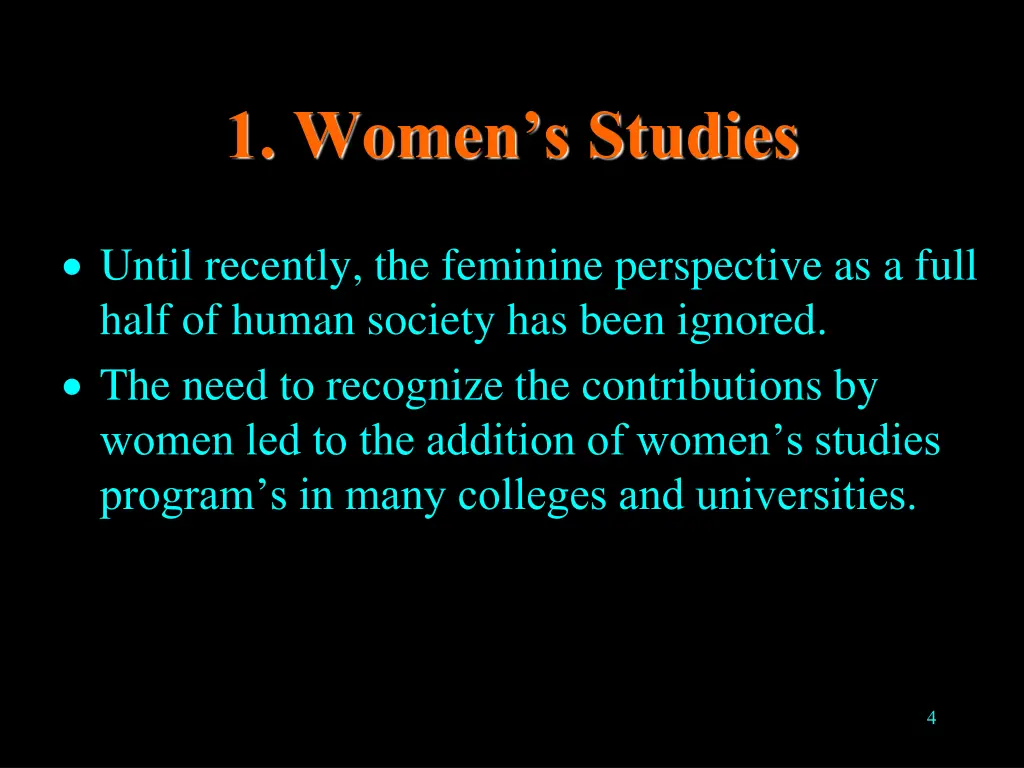 1 women s studies