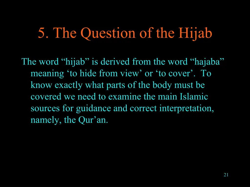 5 the question of the hijab