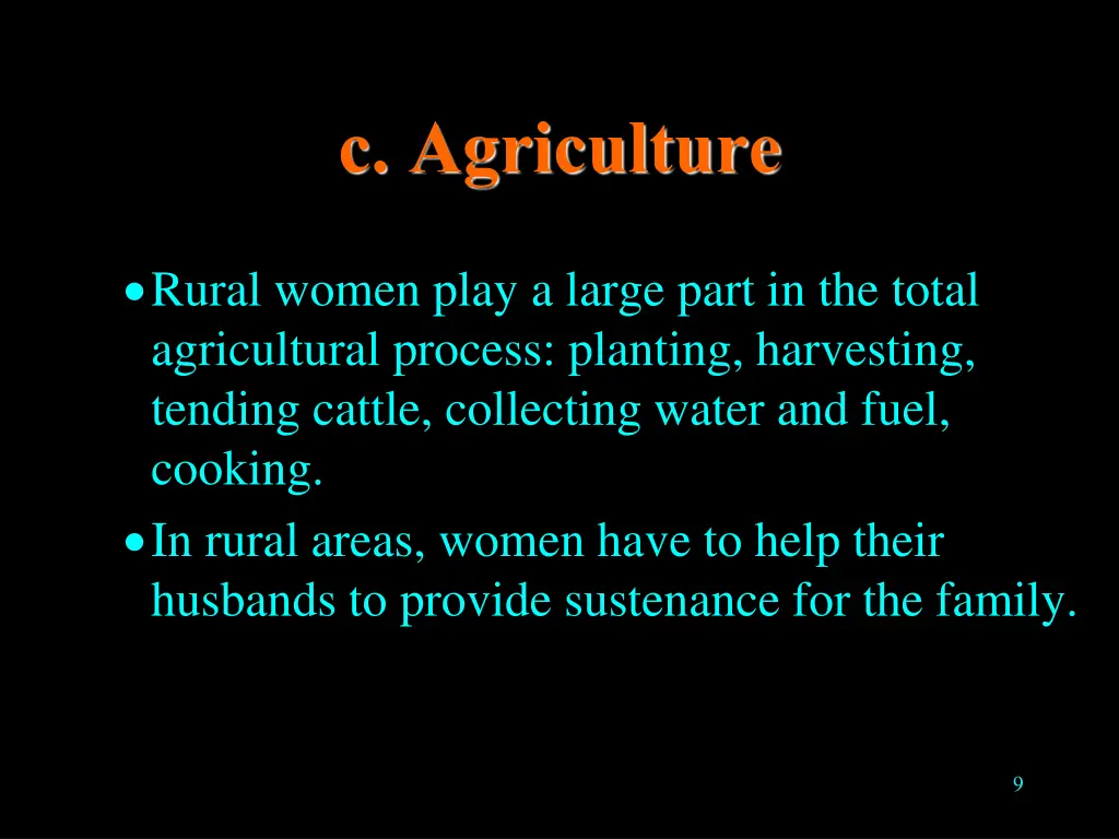 c agriculture