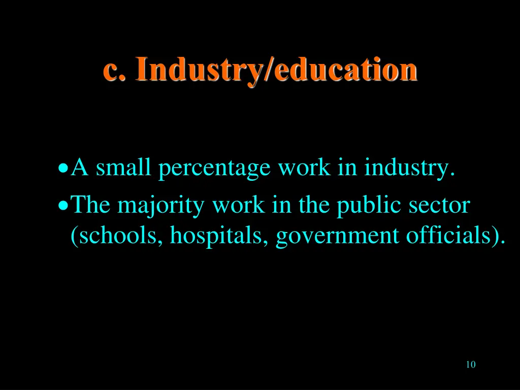 c industry education