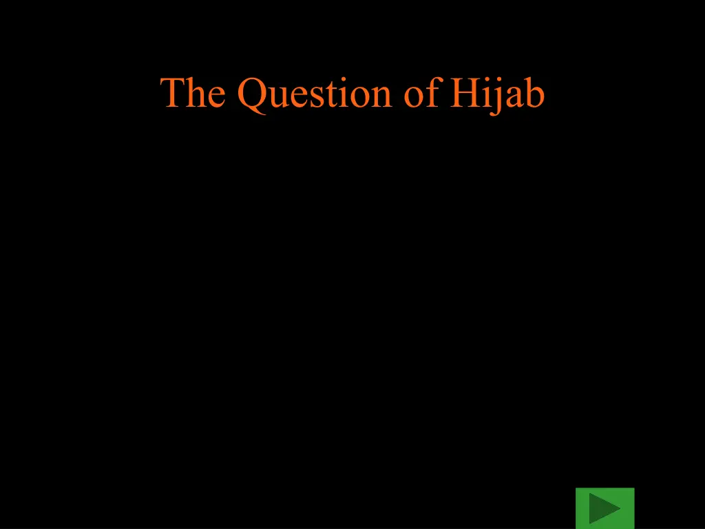 the question of hijab