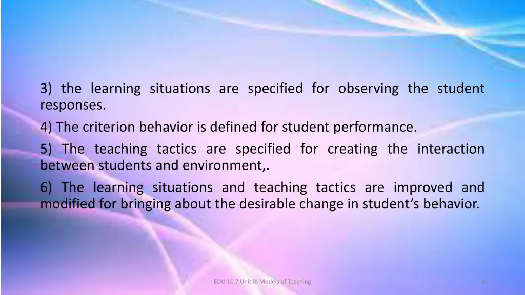3 the learning situations are specified
