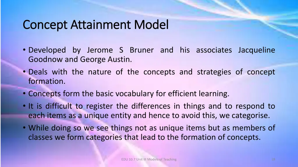 concept attainment model concept attainment model