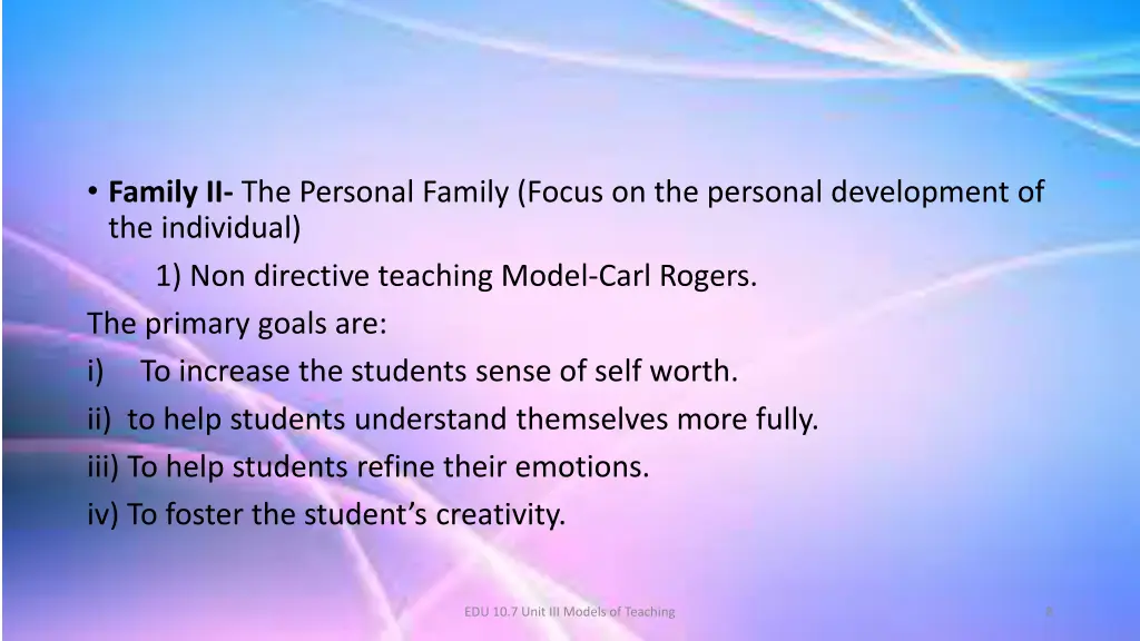 family ii the personal family focus