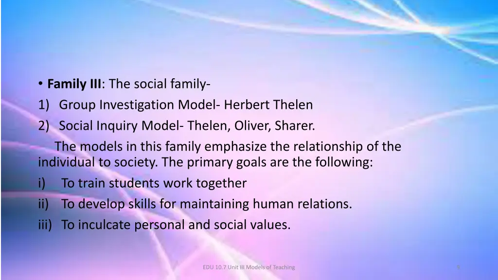 family iii the social family 1 group