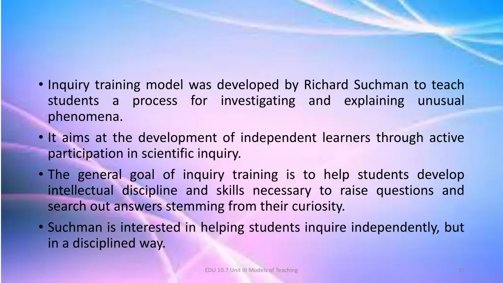 inquiry training model was developed by richard