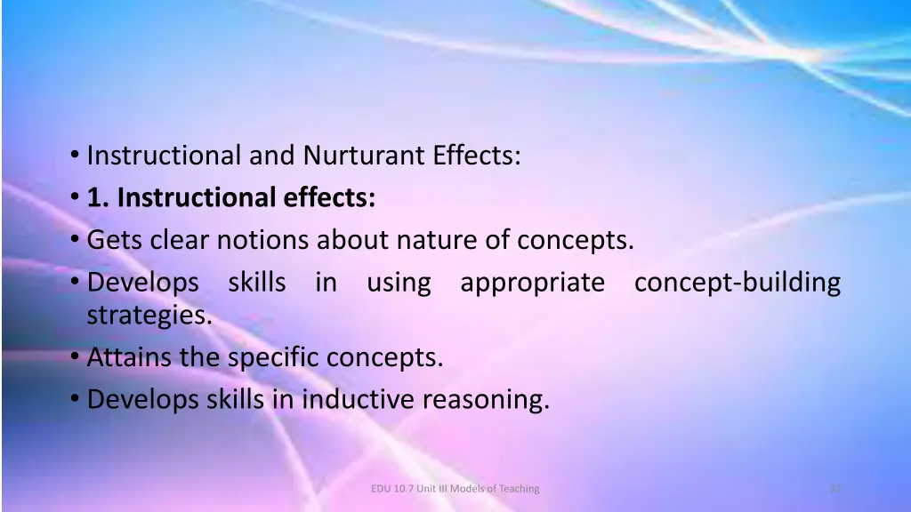 instructional and nurturant effects