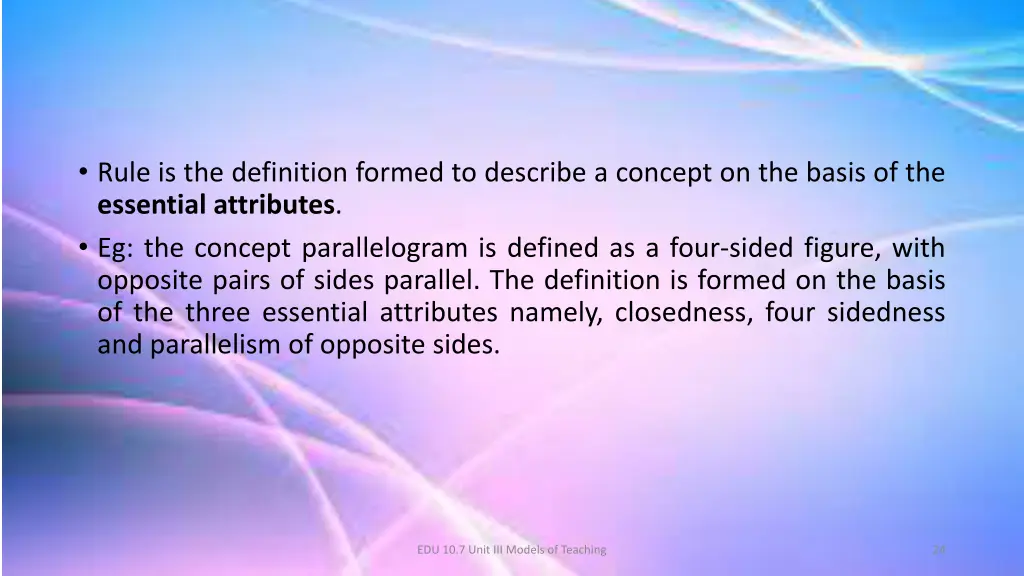 rule is the definition formed to describe
