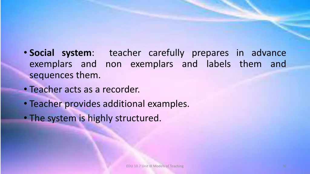 social system teacher carefully prepares