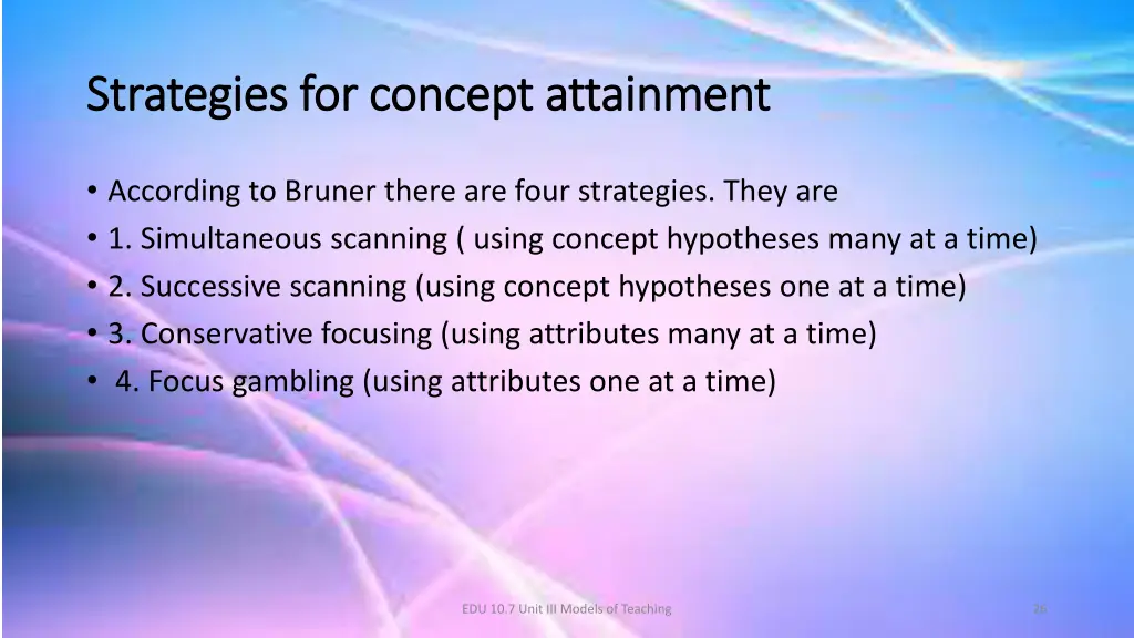 strategies for concept attainment strategies