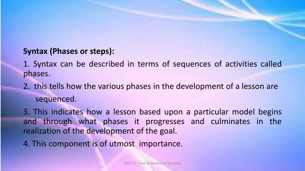 syntax phases or steps 1 syntax can be described