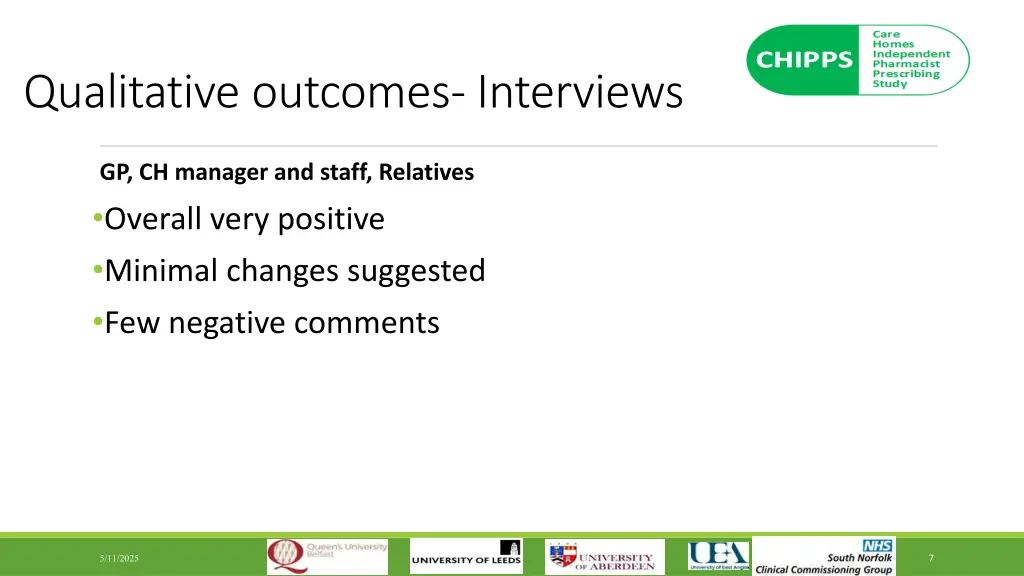 qualitative outcomes interviews