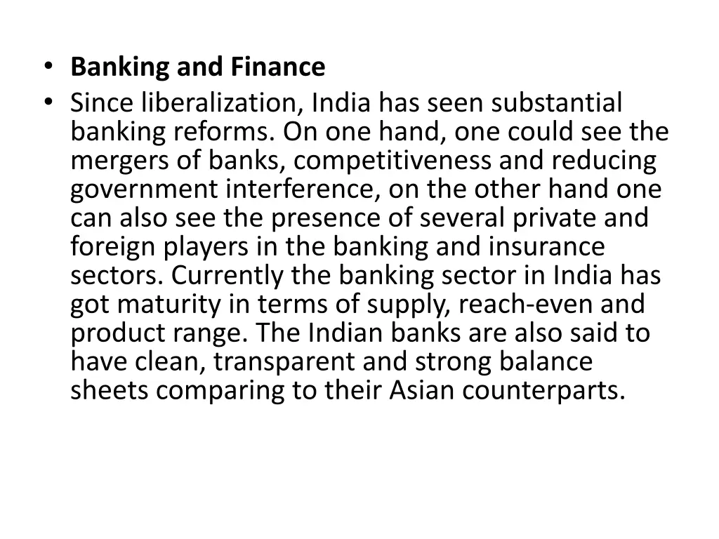 banking and finance since liberalization india