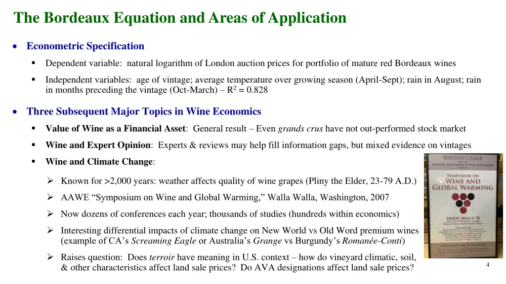 the bordeaux equation and areas of application