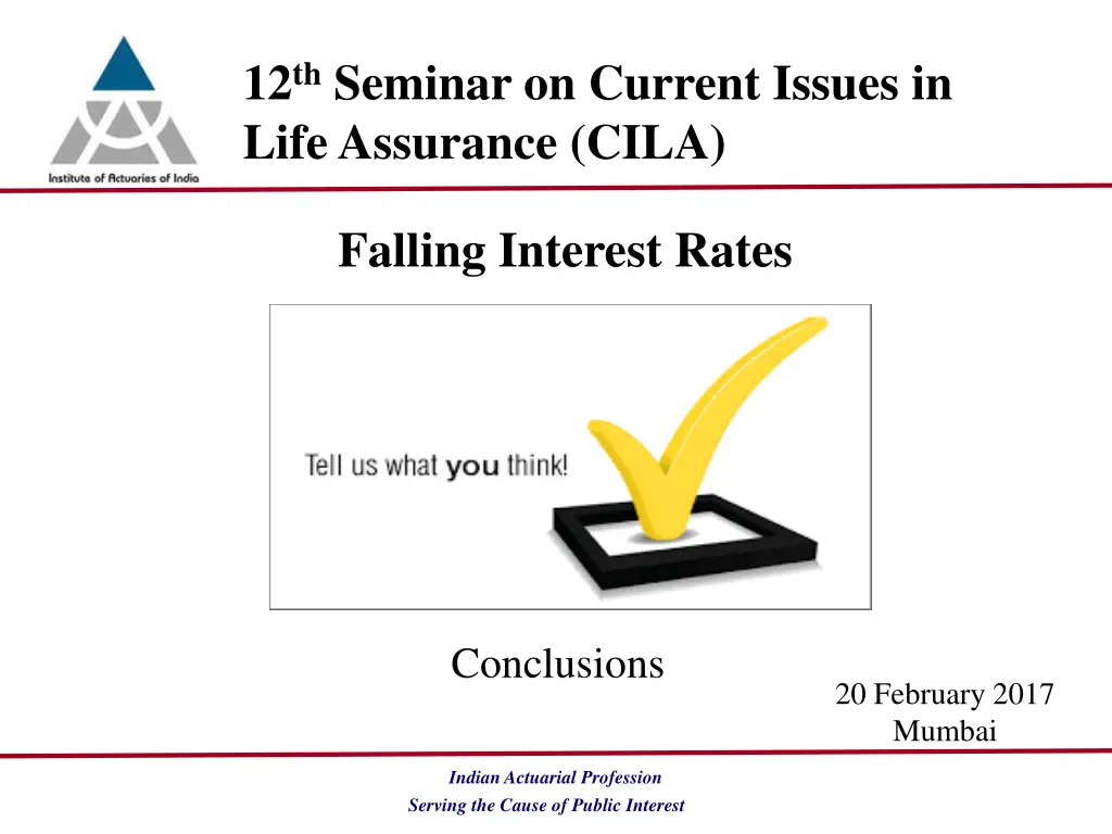 12 th seminar on current issues in life assurance
