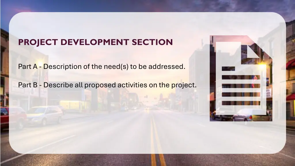 project development section