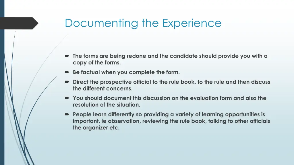 documenting the experience