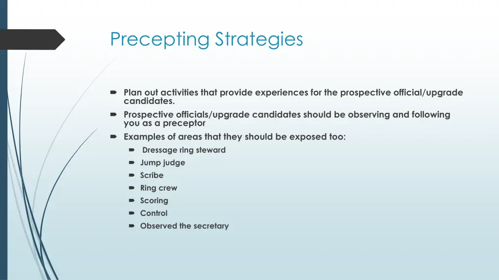 precepting strategies
