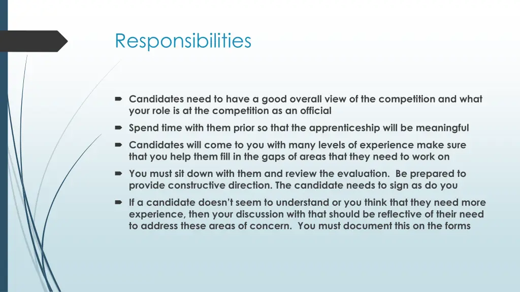 responsibilities