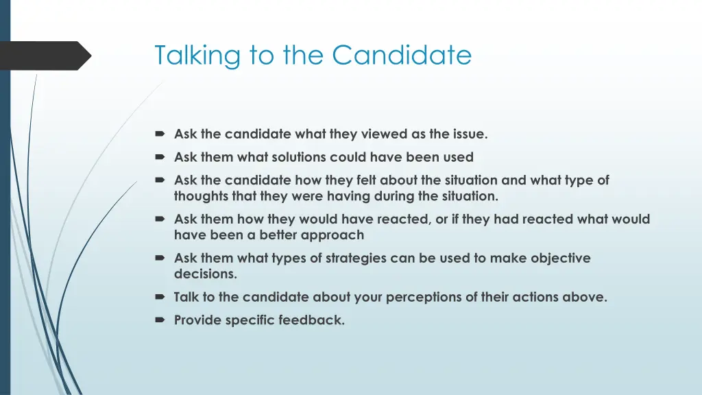 talking to the candidate 2