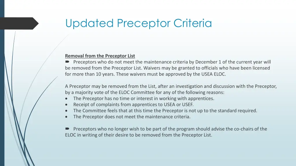 updated preceptor criteria 1