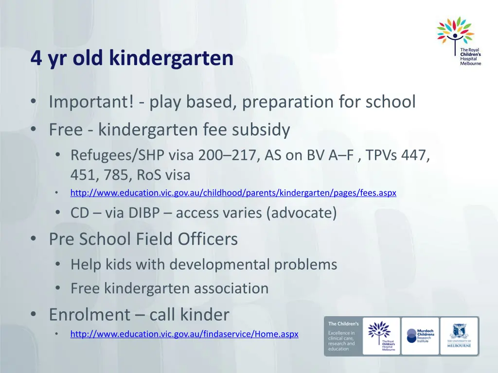 4 yr old kindergarten
