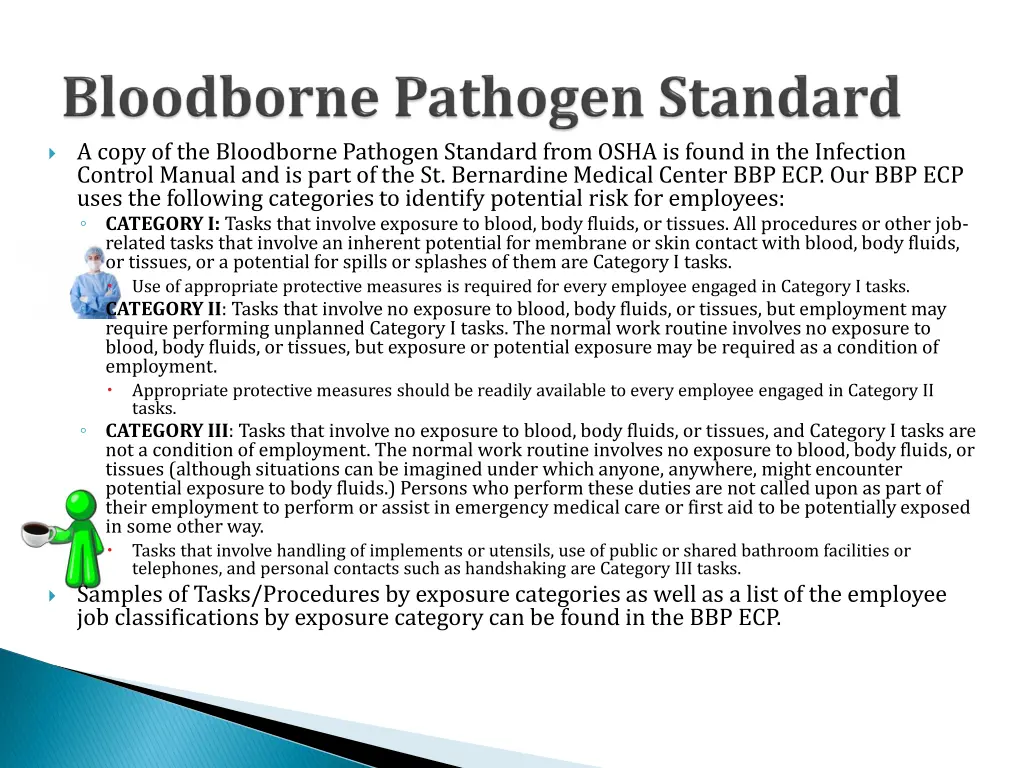 a copy of the bloodborne pathogen standard from