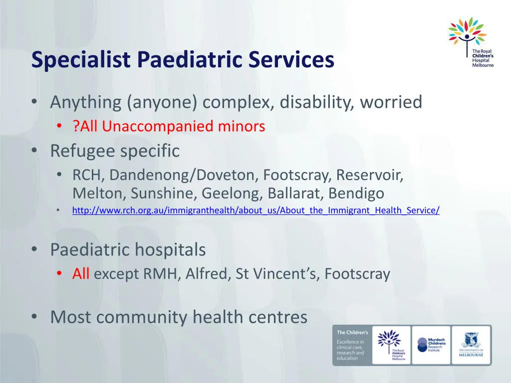 specialist paediatric services