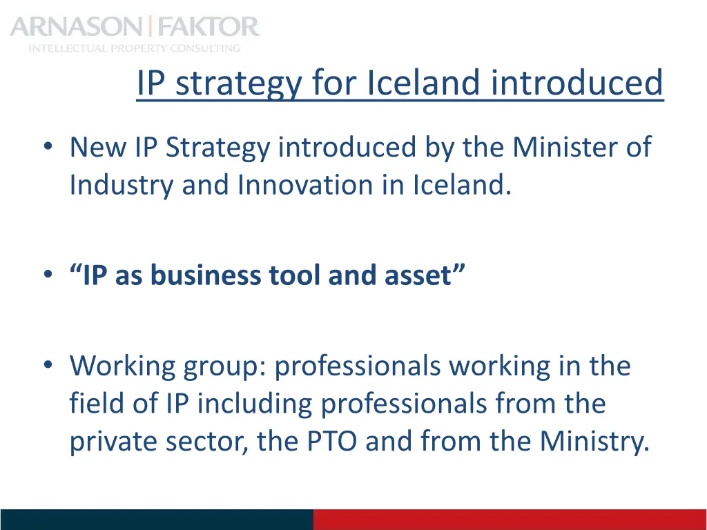 ip strategy for iceland introduced