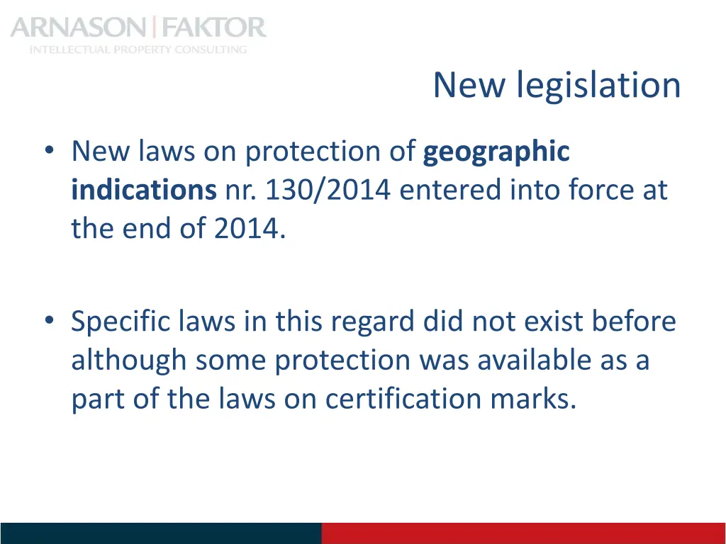 new legislation