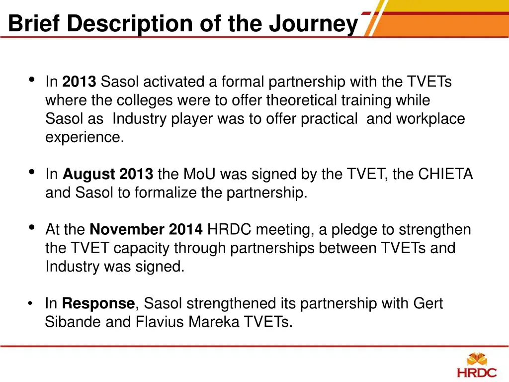 brief description of the journey