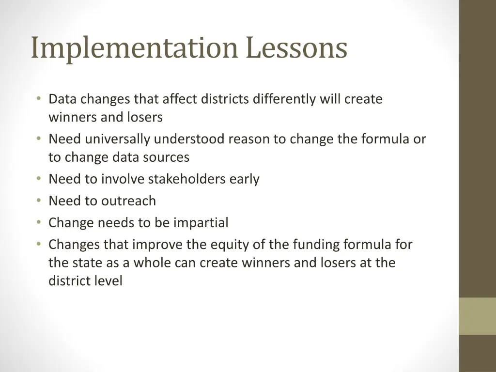 implementation lessons