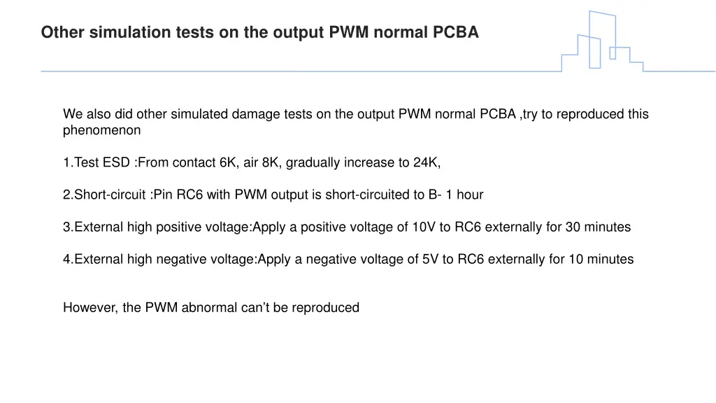 other simulation tests on the output pwm normal