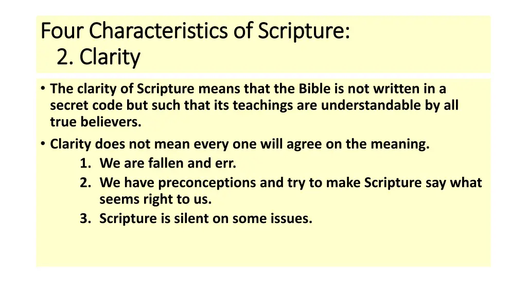 four characteristics of scripture four 1