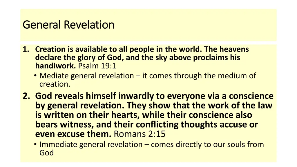 general revelation general revelation