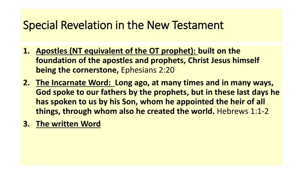 special revelation in the new testament special