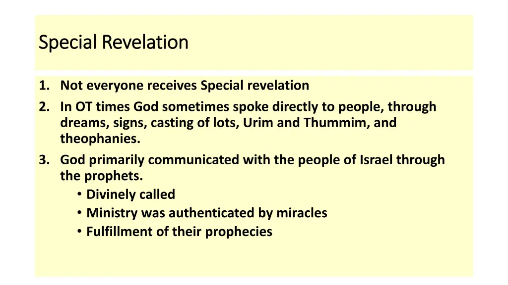 special revelation special revelation