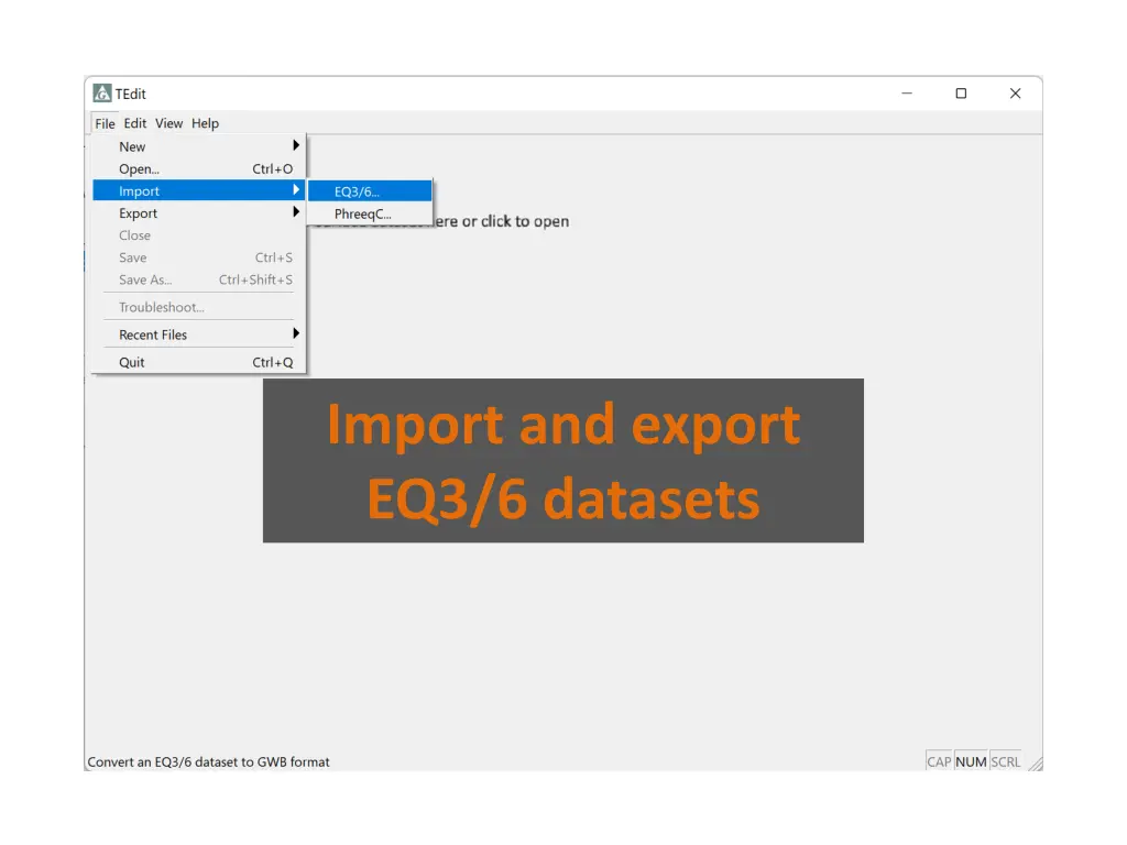 import and export eq3 6 datasets
