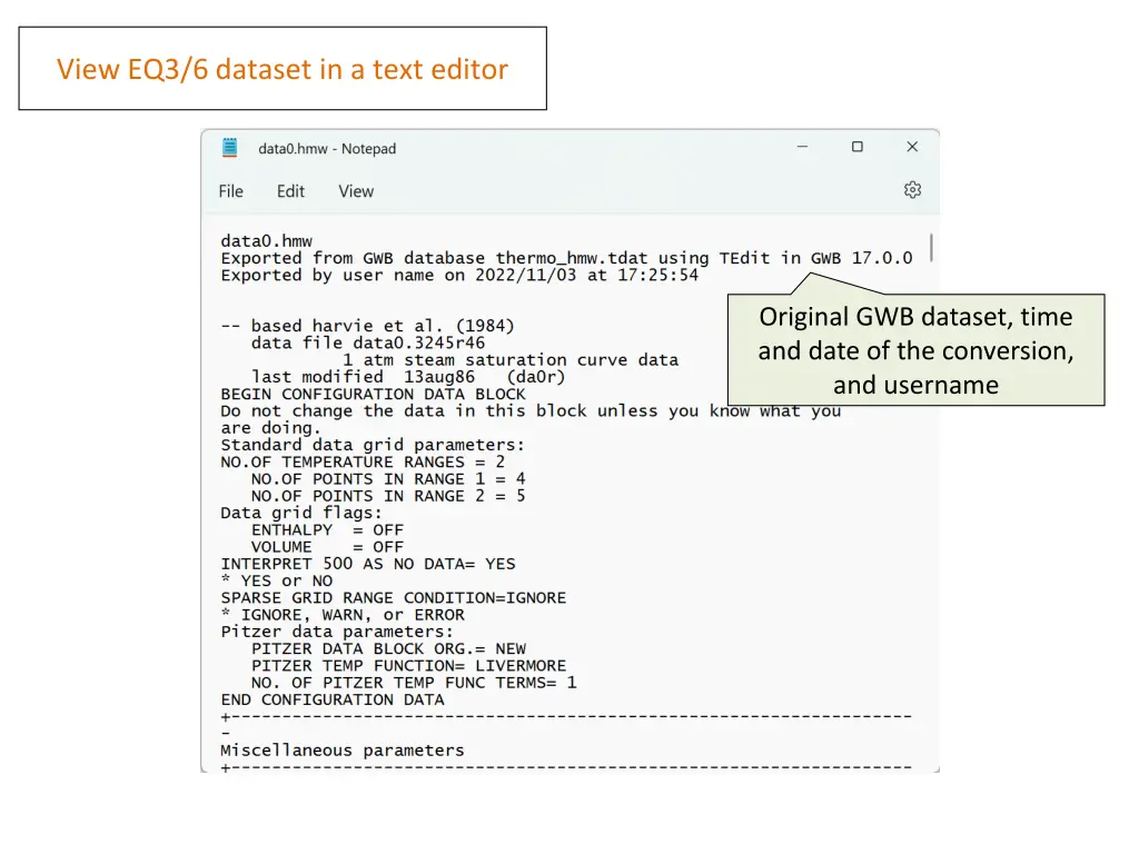 view eq3 6 dataset in a text editor