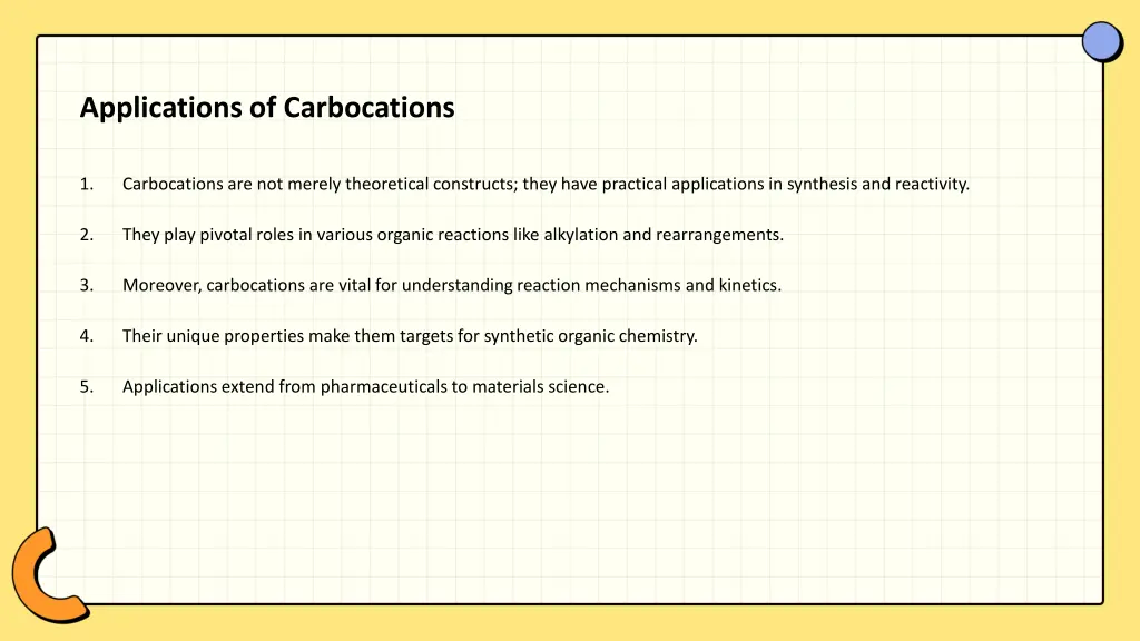 applications of carbocations